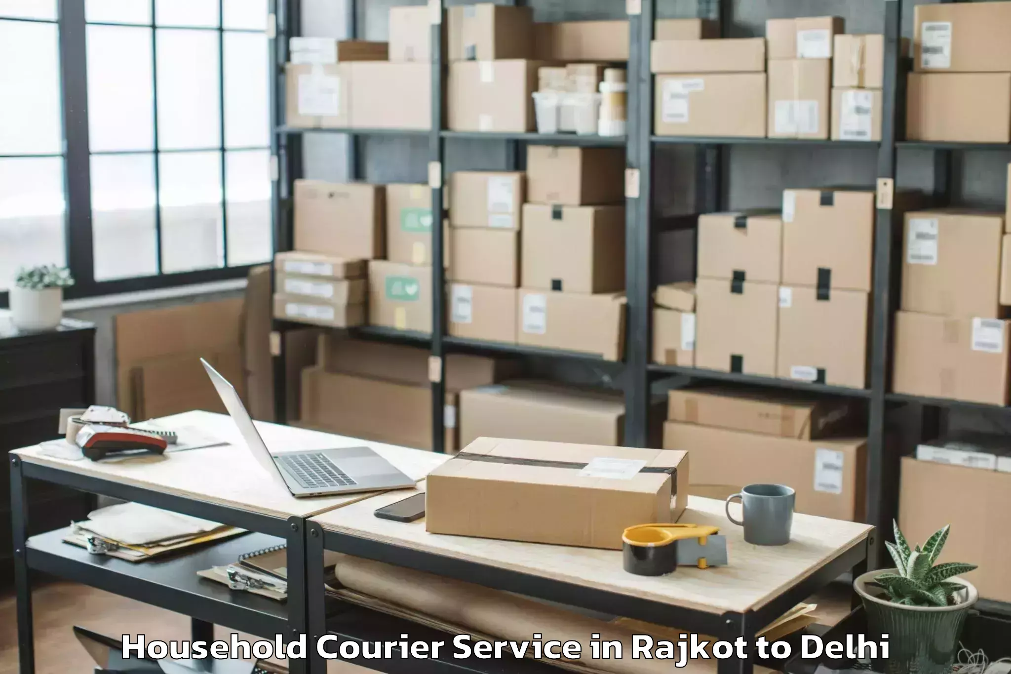 Top Rajkot to Lodhi Road Household Courier Available